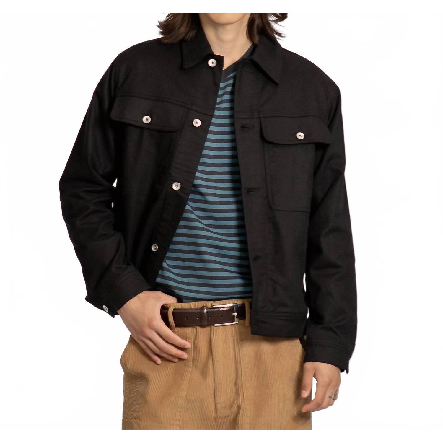New Far Afield Watts Button Front Jacket In Black